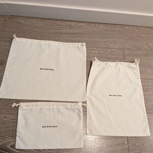 Balenciaga Cream Dust Bag Trio
